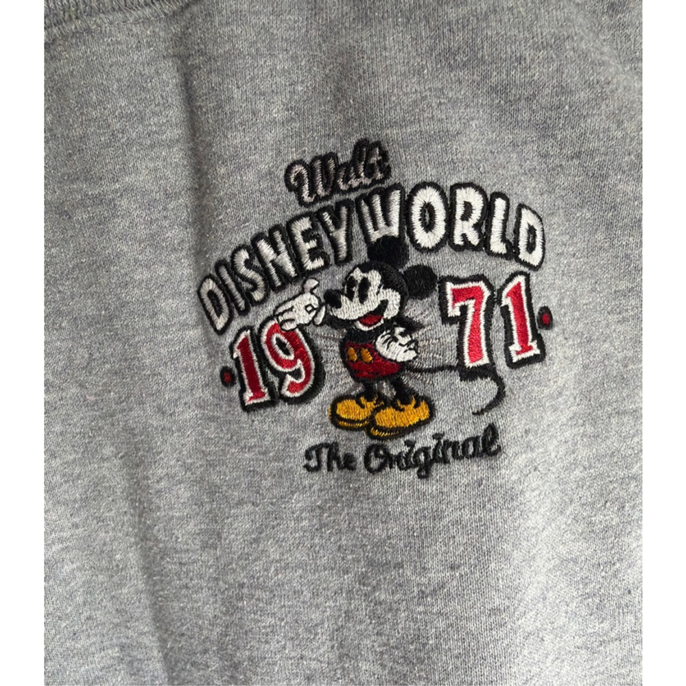 Disney World Parks Mickey Mouse Gray Sweatpants Raw Hem Wide Leg Men’s Small
